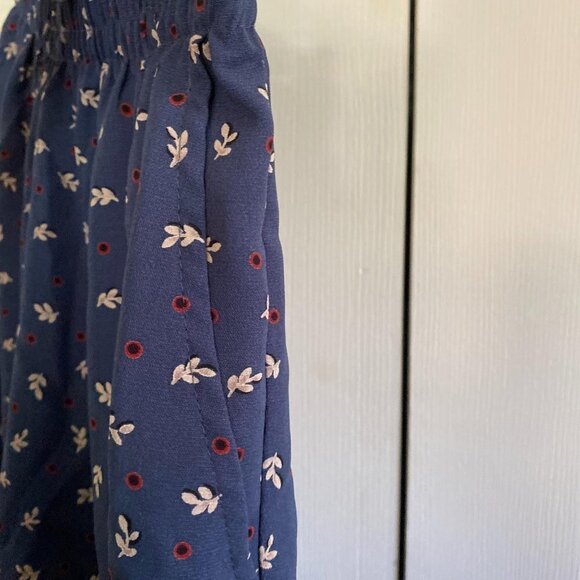 Vintage Caribou Womens Ultra High Rise Stretch Leaf Print Blue Shorts Size Small - Picture 6 of 8